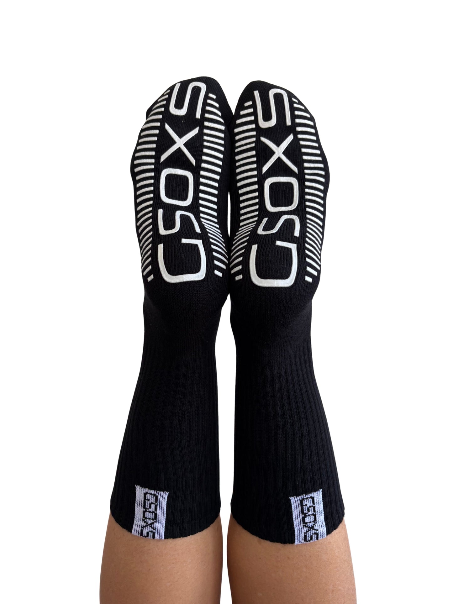 Large Black Athletic Grip Socks