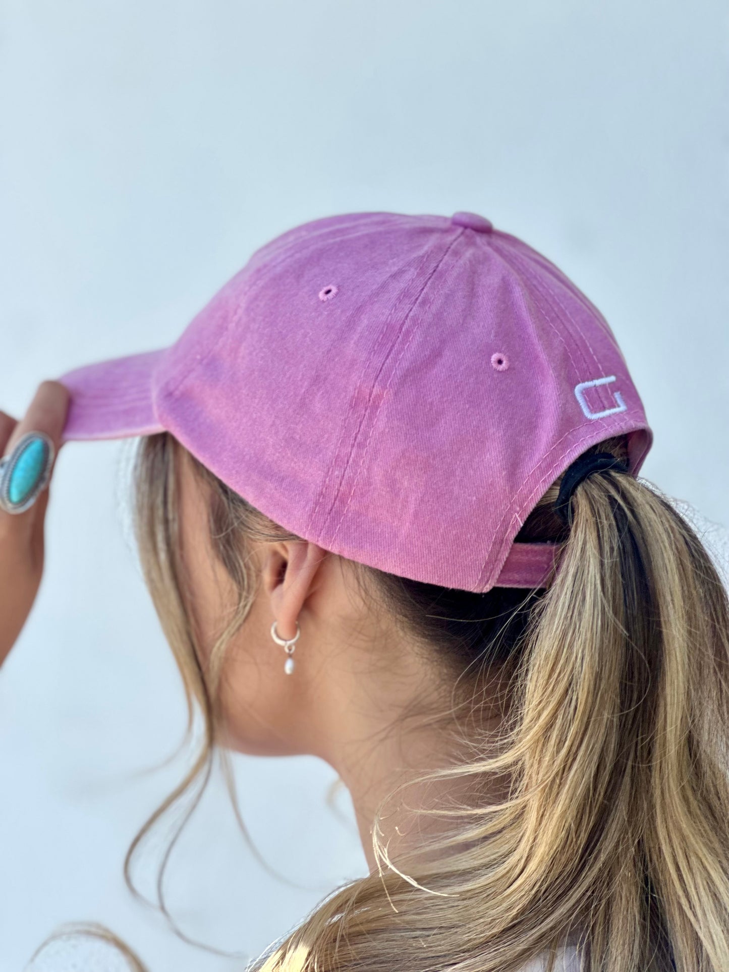 Vintage Cap — Light Pink Washed Denim