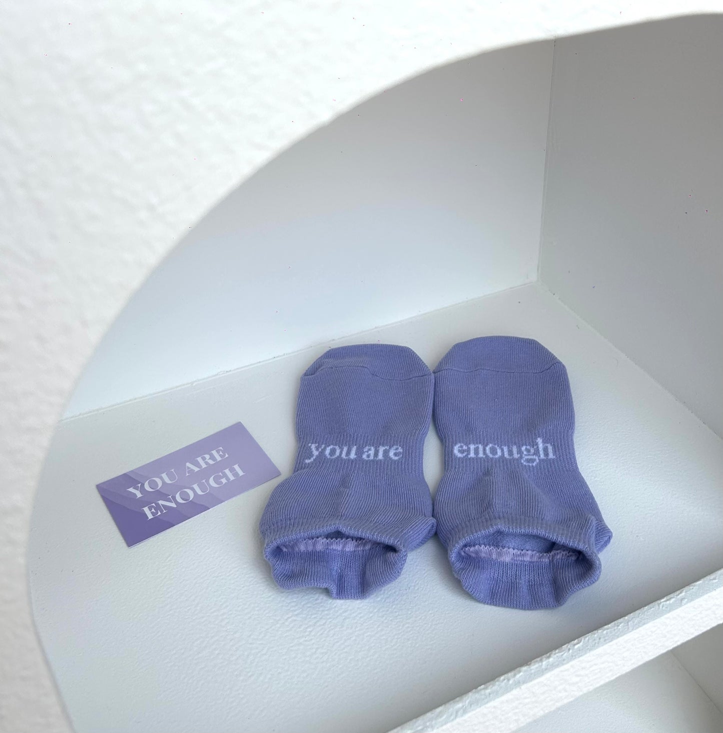 ‘you are enough’ (Lilac) Grip Socks