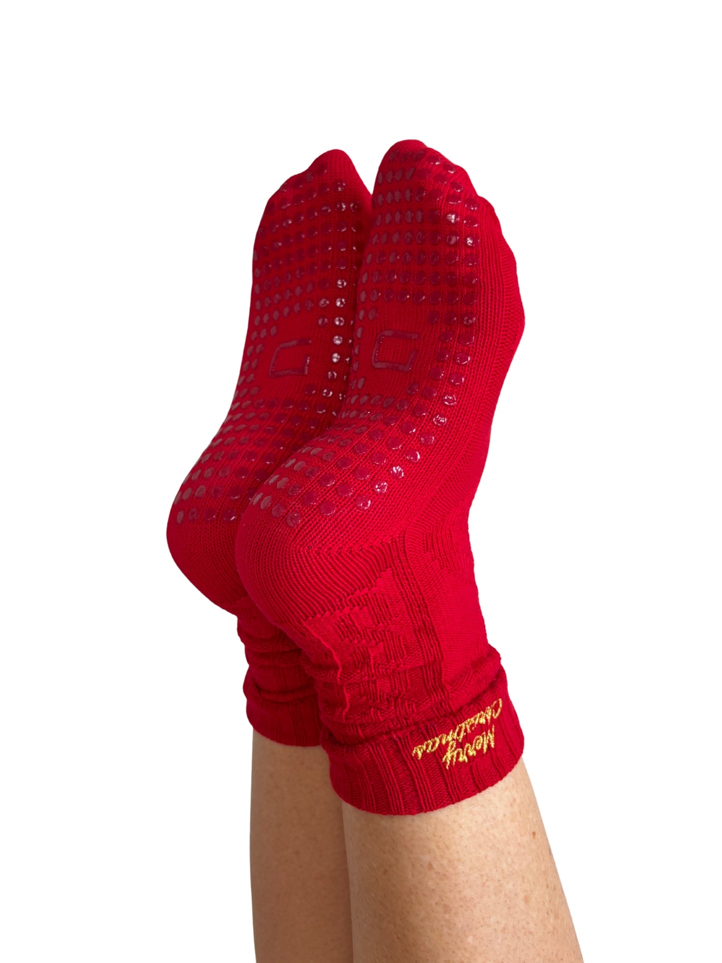Merry Christmas (Red) Slouch Crew Grip Socks
