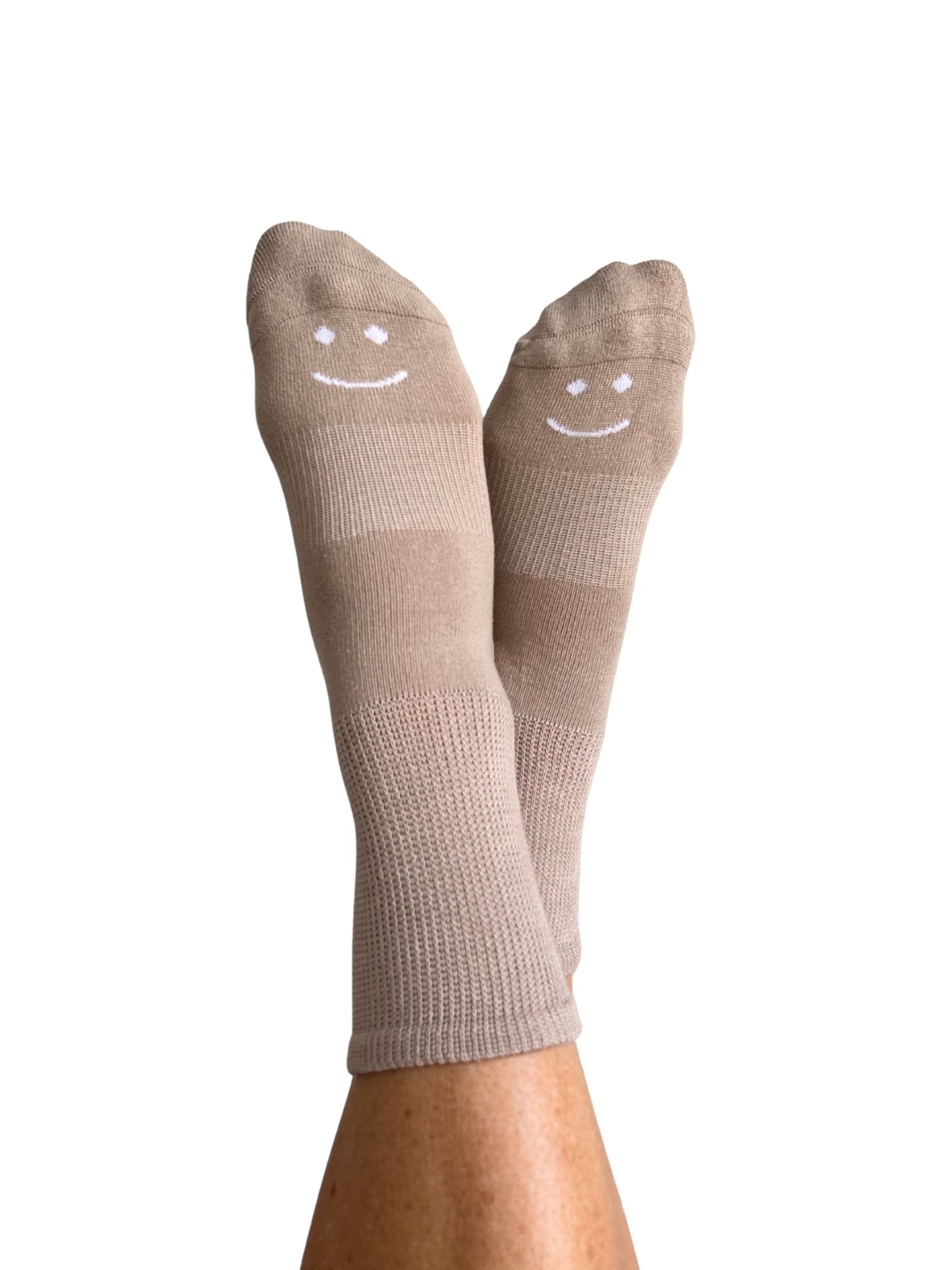 Diabetic Friendly Therapeutic Crew Grip Socks (Beige)