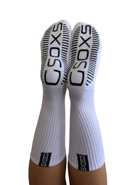 Large White Athletic Grip Socks