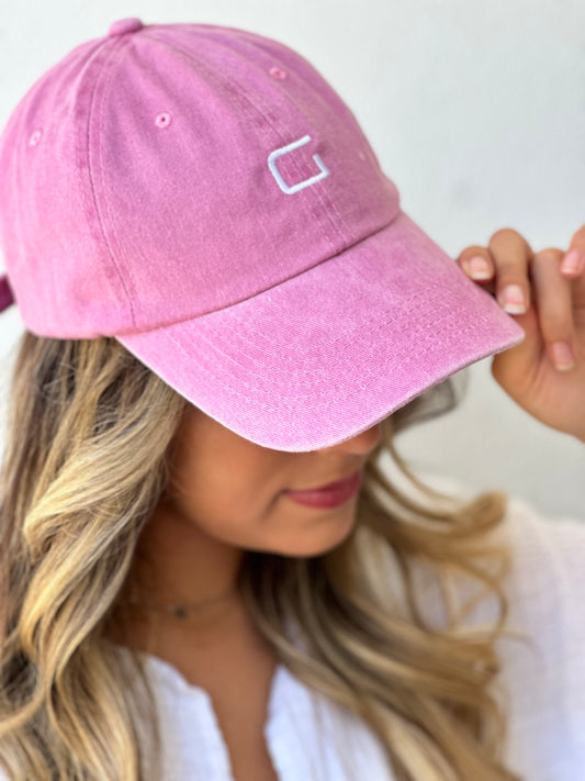 Vintage Cap — Light Pink Washed Denim