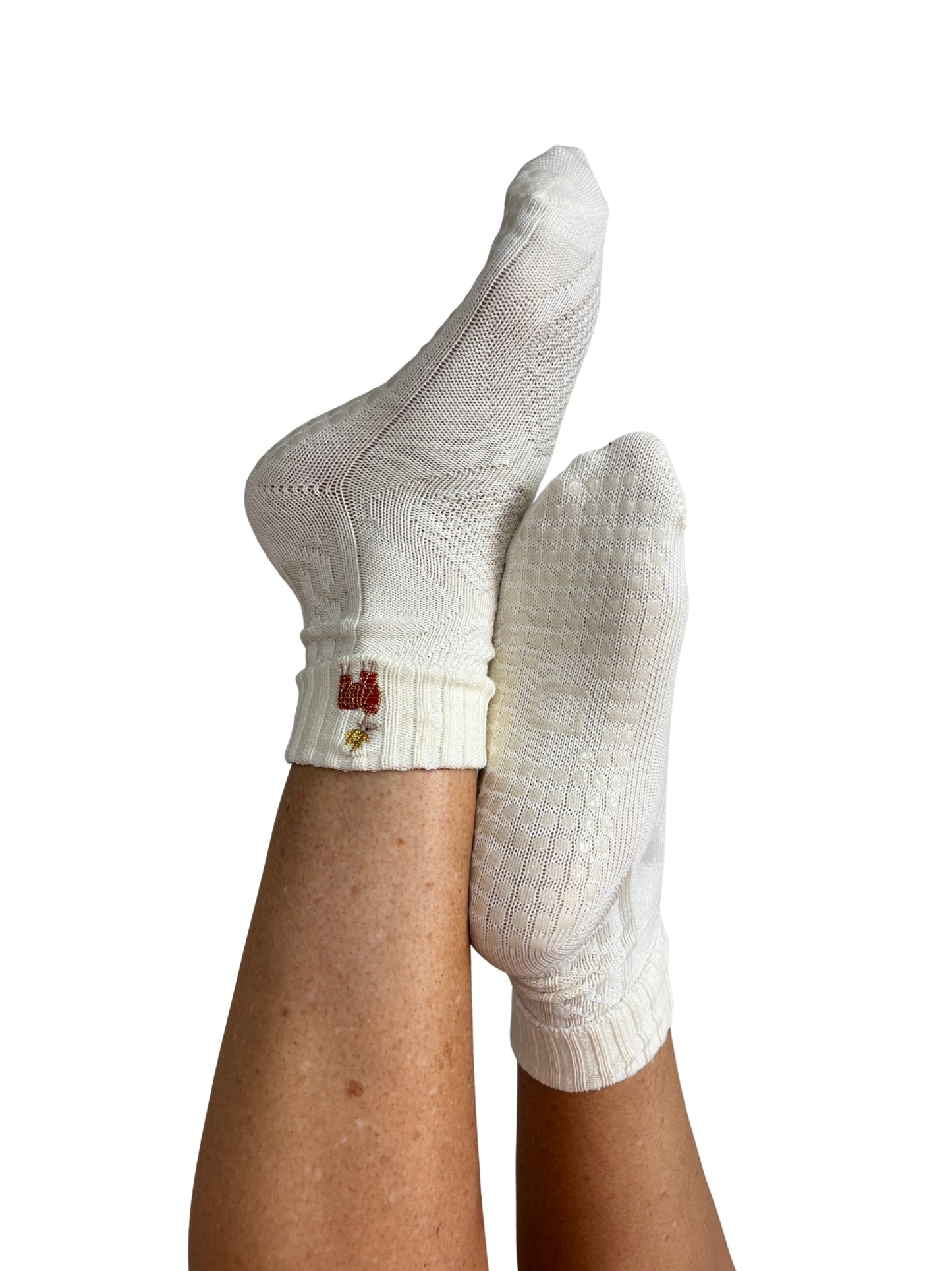 Reindeer (Butter Cream) Slouch Crew Grip Socks