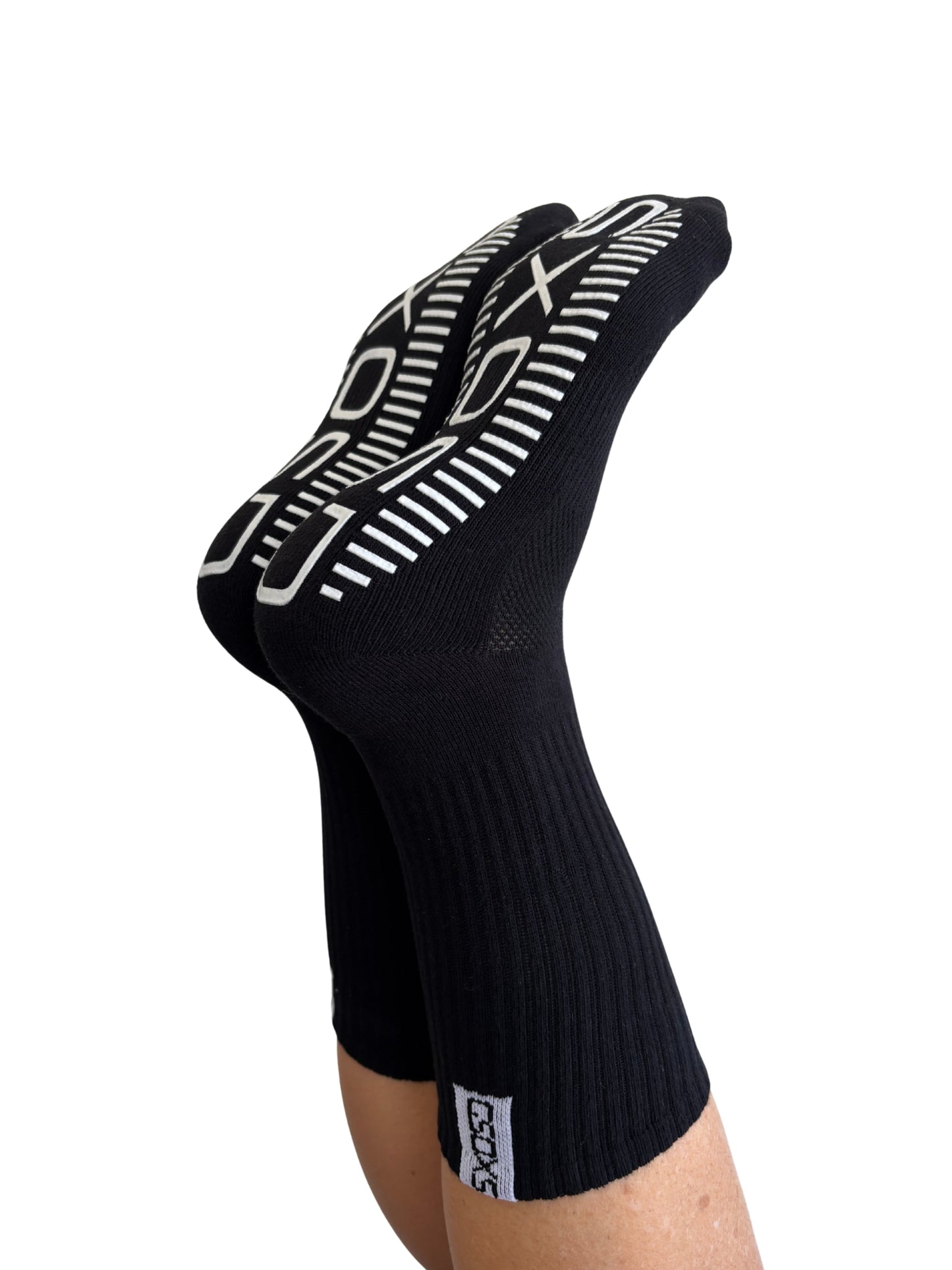 Large Black Athletic Grip Socks
