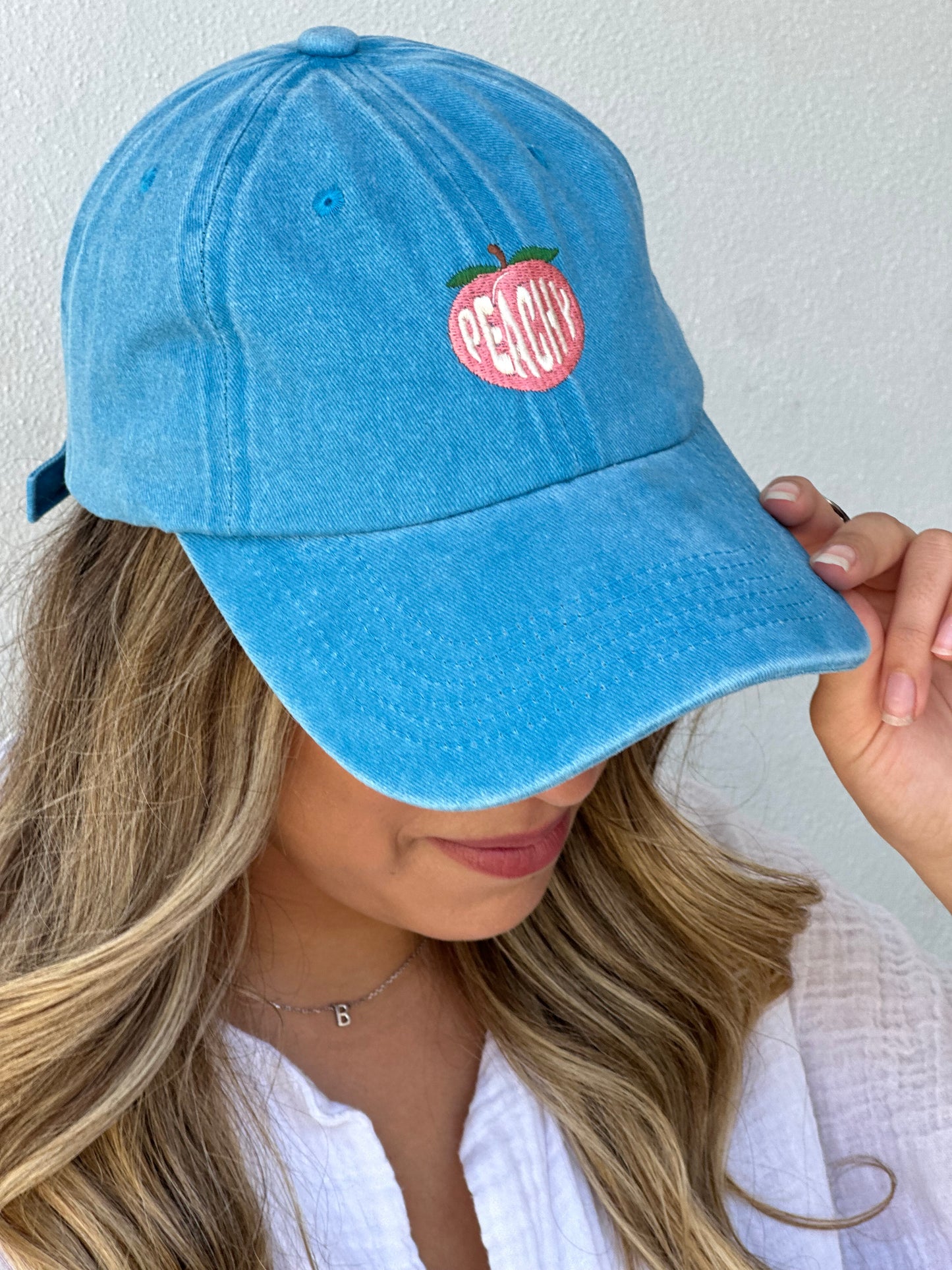 Peachy Cap — Light Blue Washed Denim