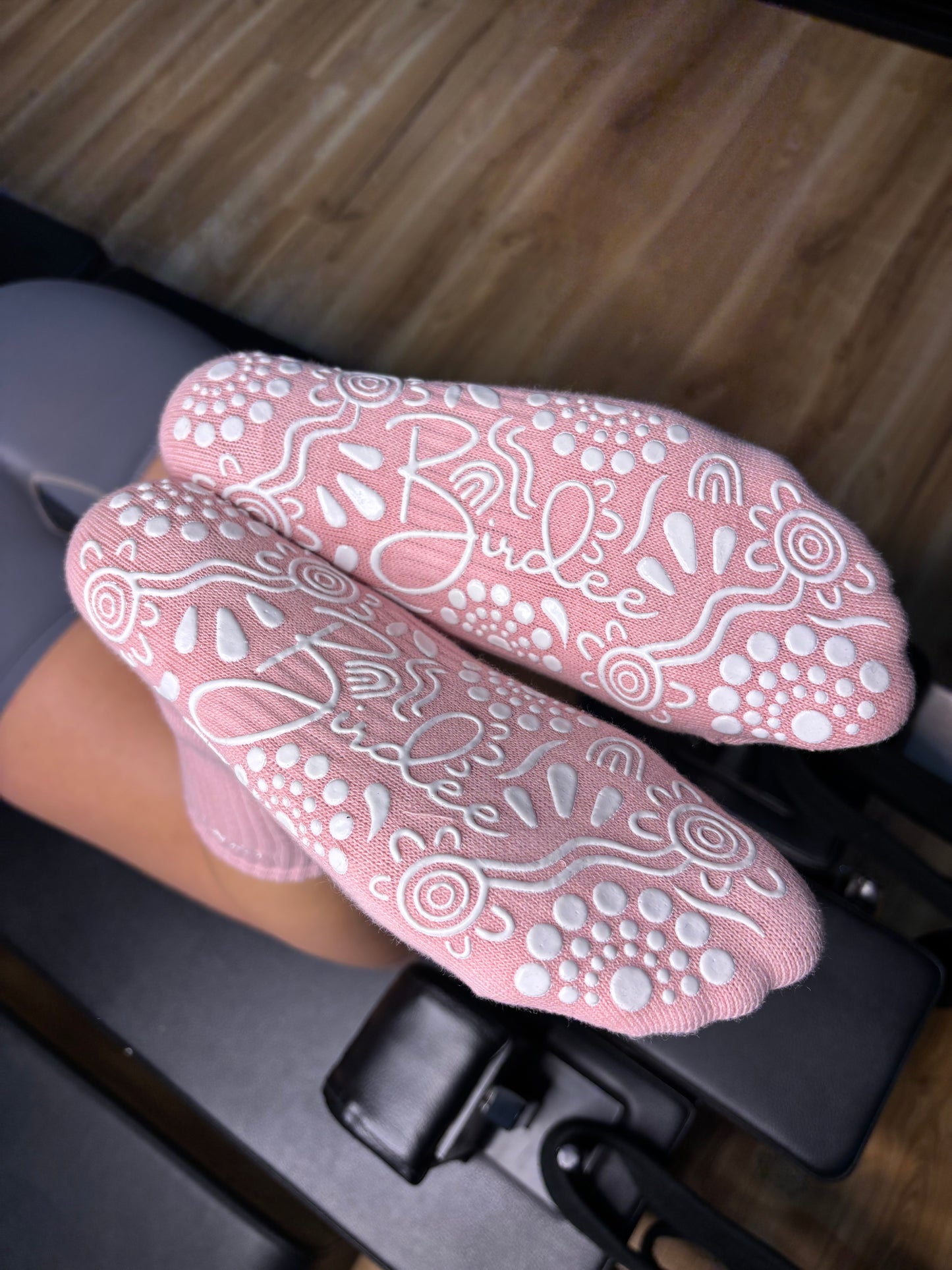 Pink Crew Style Grip Socks