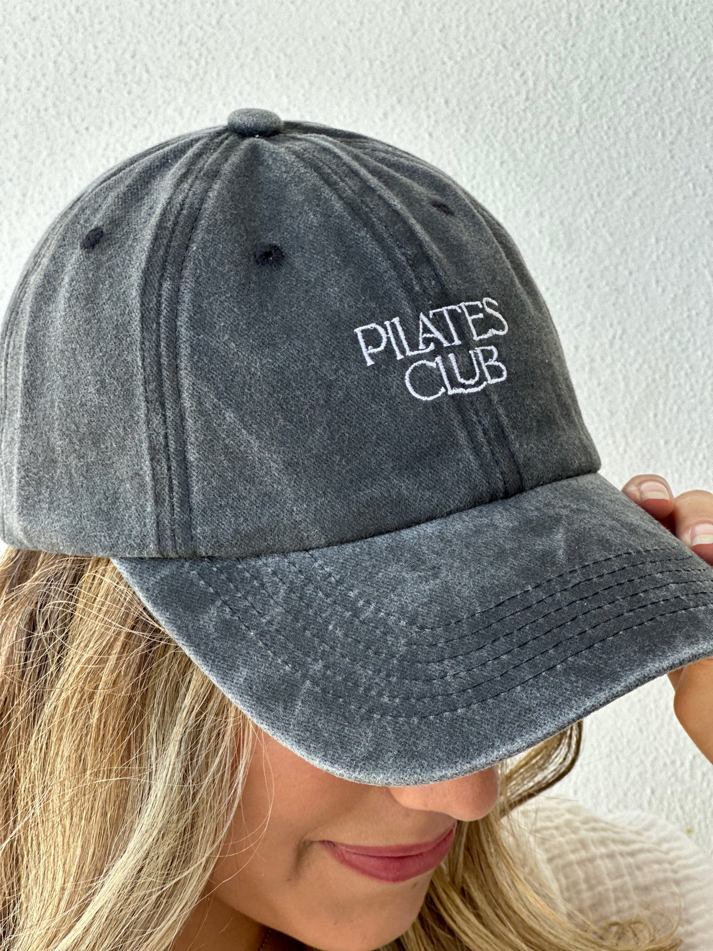Pilates Club Cap — Black Washed Denim