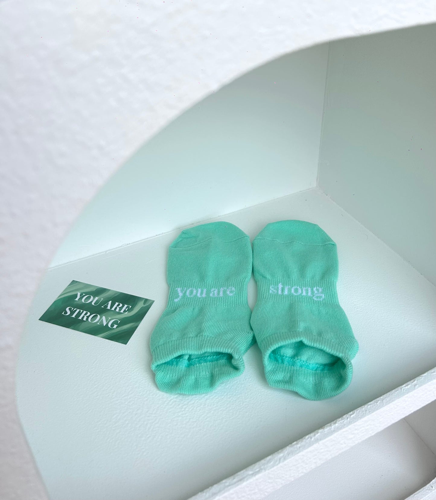 ‘you are strong’ (Mint) Grip Socks