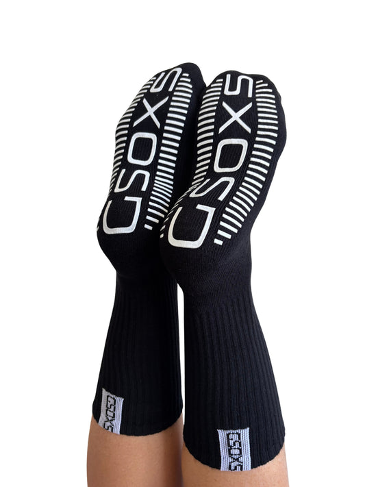Large Black Athletic Grip Socks