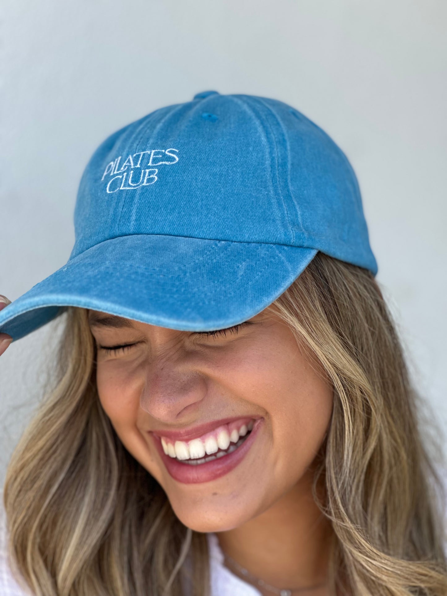 Pilates Club Cap — Light Blue Washed Denim