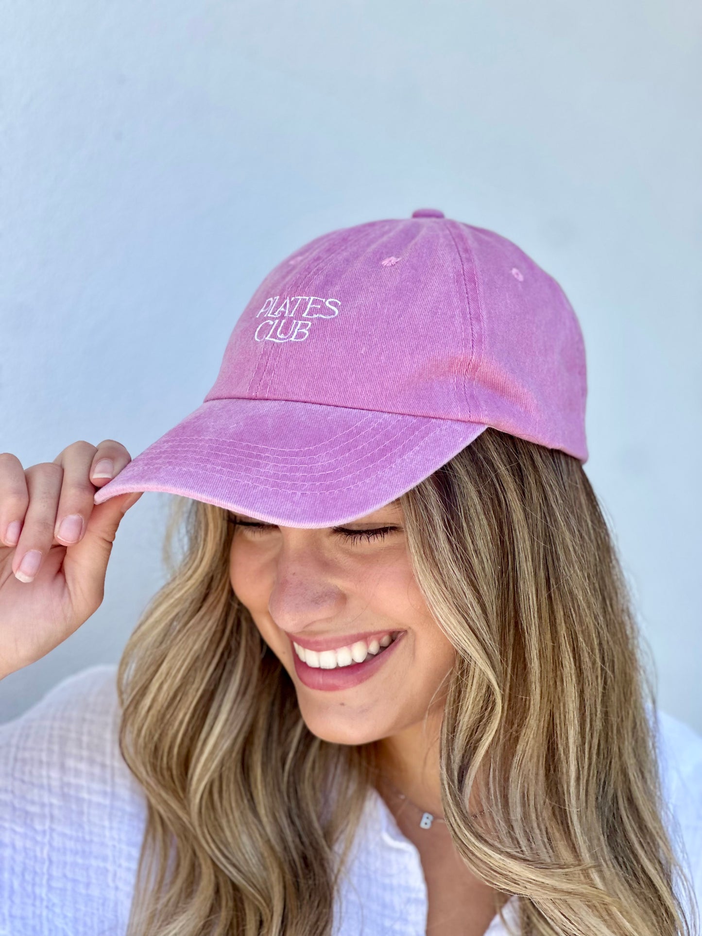 Pilates Club Cap — Light Pink Washed Denim