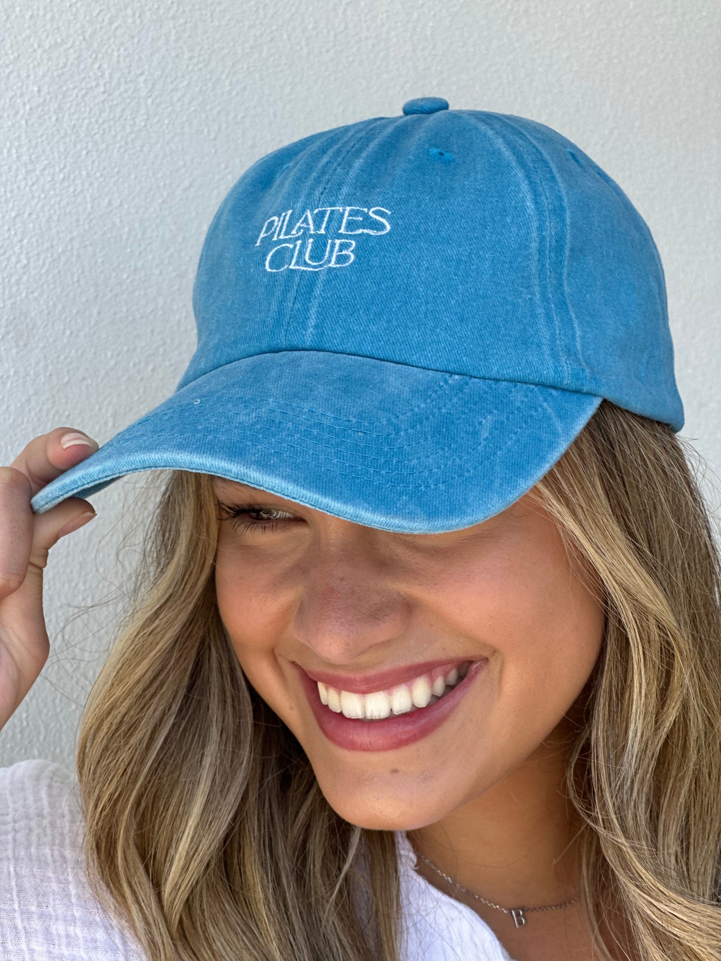 Pilates Club Cap — Light Blue Washed Denim