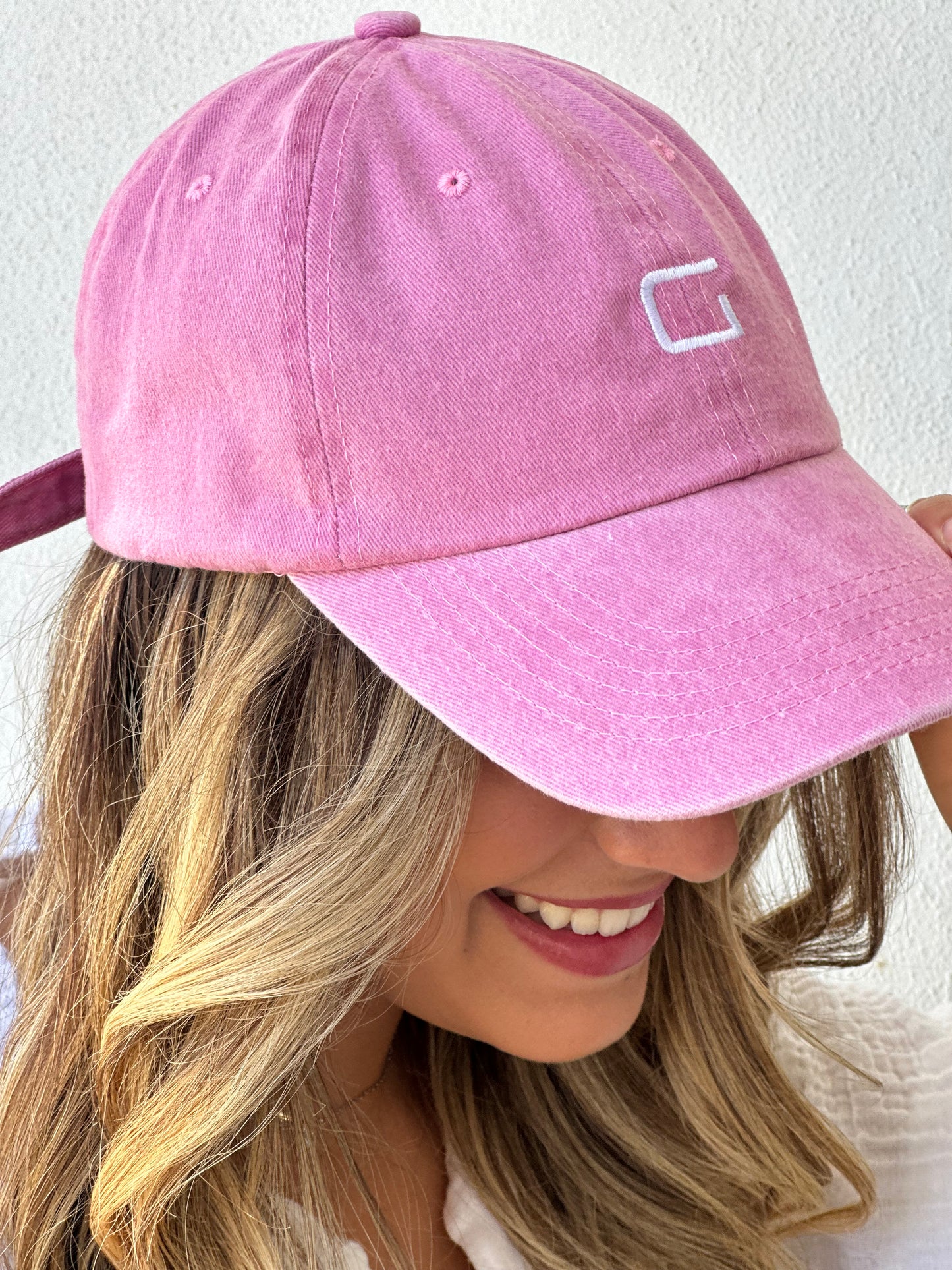 Vintage Cap — Light Pink Washed Denim